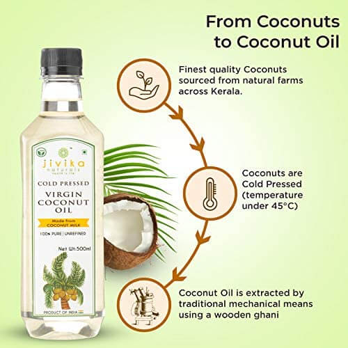 Jivika Naturals Cold Pressed Pure & Natural Virgin Coconut Oil made from Coconut Milk