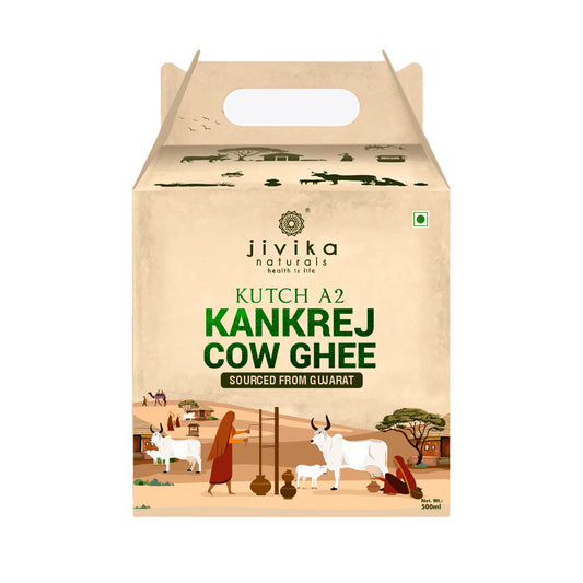 Kutch A2 Kankrej Cow Ghee 500ml | Bilona Ghee from Gujarat | Hand-churned from Whole Curds