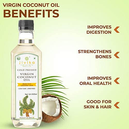 Jivika Naturals Cold Pressed Pure & Natural Virgin Coconut Oil made from Coconut Milk